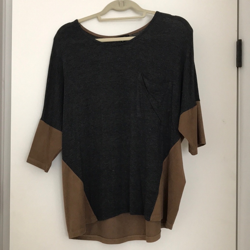 Drew mixed material draped top